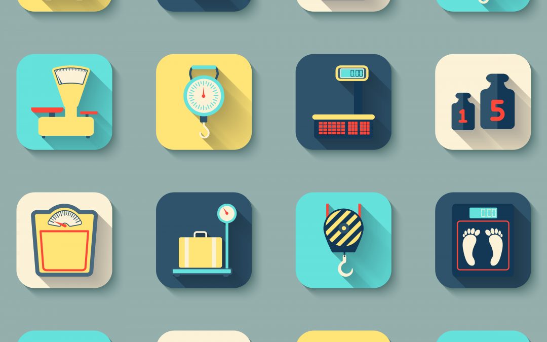 Scales Weight Icons Flat